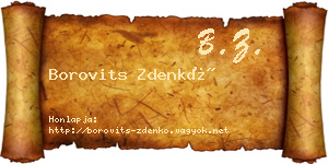 Borovits Zdenkó névjegykártya